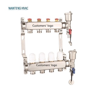 Colector de distribución de agua UFH de diseño moderno, controlador de bucle de 2 a 12, acero inoxidable 304 hecho en China para calefacción por <span class=keywords><strong>suelo</strong></span> <span class=keywords><strong>radiante</strong></span> - Product Image 5