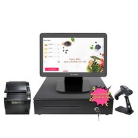 Bonne qualité 15/15.6 pouces écran tactile système de commande Windows Android store pos système caisse enregistreuse point de vente