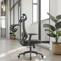 Silla Ejecutiva Ergonómica Moderna y Cómoda, Gris, Completamente de Malla, con Reposapiés, Altura Ajustable, Reclinable, para Oficina en Casa