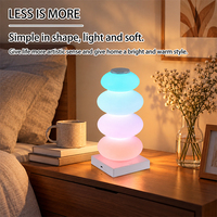 Lampe de table LED RGB créative et colorée, rechargeable par USB, lumière d'ambiance, veilleuse pour la décoration du salon et de la chambre