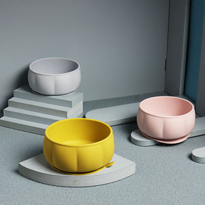 Vaisselle réutilisable pour le dîner des enfants et des bébés à prix d'usine avec logo personnalisé coffret cadeau bol d'alimentation en silicone pour bébé avec succion - Product Image 6