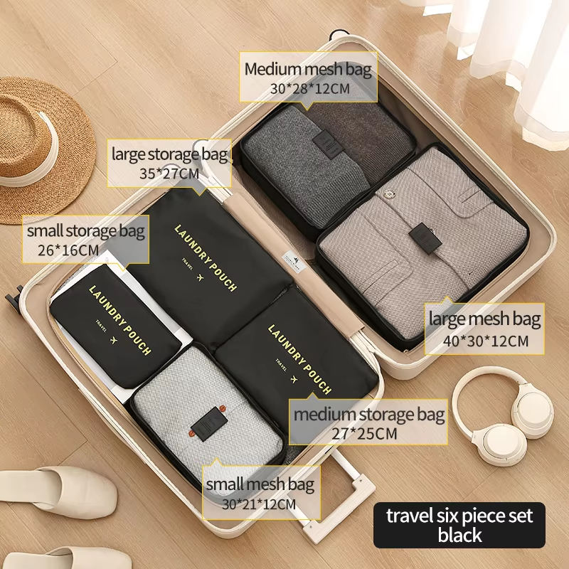 Black Travel 6 pcs set