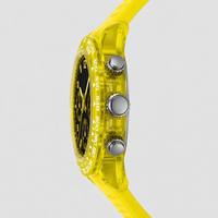 Montre chronographe analogique Miyota jaune transparente avec logo personnalisé, directement de l'usine, pour homme, mode sport, bracelet en caoutchouc, mouvement à quartz
