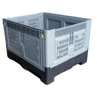 Boîte de rangement empilable pliable en plastique pour conteneur de transport de marchandises et d'équipement