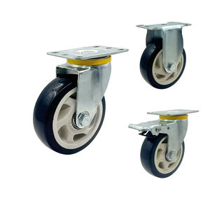 Kunststoff-Vollradrollen mit Bremse für Bürostühle und Koffer, 3/4/5-Zoll-Größen, hohe Tragfähigkeit, langlebig - Product Image 1