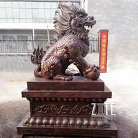 Sculpture de dragon en résine polie peinte à la main, taille réelle, statue de Kylin chinois, imperméable, pour extérieur