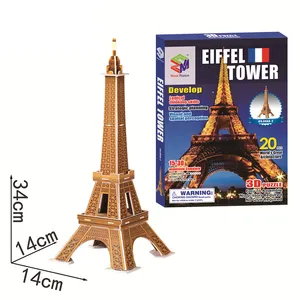 Amazon Top Seller Puzzle Spielzeug Frankreich Konstruieren Gebäude Puzzle Eiffelturm Modell 3D Puzzle Lernspiel zeug für Kinder