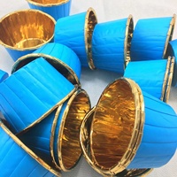 Papier sulfurisé métallisé argenté brillant, qualité alimentaire, imperméable, résistant à la chaleur, compatible four, pour cupcakes et muffins, idéal pour les fêtes