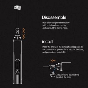 Milk Frother with USB Charger - 3 Speeds and 3 Stainless Steel Handheld Mixers, Perfect Frother for Coffee, Matcha - Product Image 6