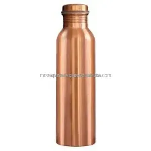 Bouteille d'eau en cuivre de finition polie brillante en métal d'approvisionnement en gros pour l'eau de voyage disponible par M. R. S. EXPORTATIONS - Product Image 4