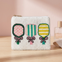 Tas Selempang Kanvas Bordir Manik-Manik Katun Buatan Tangan Motif Balon Udara, Tas Resleting Modis untuk Wanita, Cocok untuk Olahraga dan Acara