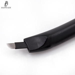 Biomaser nuevo microblading negro súper afilado desechables microblading hoja pluma con esterilizado microbrush - Product Image 3