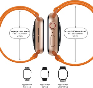 Correas <span class=keywords><strong>de</strong></span> reloj <span class=keywords><strong>de</strong></span> nailon elásticas compatibles con Apple Watch Ultra SE Series 9/8/7/6/5/4/3/2/1 correas trenzadas ajustables para IWatch - Product Image 4