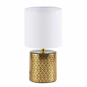 Soggiorno quadrato da comodino lampada da tavolo paralume cilindrica royal lampada da tavolo in ceramica con cotone bianco ombra