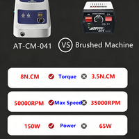 Micromoteur dentaire 150W sans balais 50000 tr/min, lime à ongles électrique, polisseuse pour prothèses dentaires, pédicure, podologie, machine à ongles professionnelle