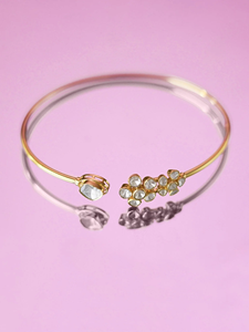 <b>Blush</b> Vine Bangle Elegant Floral Inspired Luxury Handcrafted Designer Statement Bracelet Soft <b>Blush</b> Tone 14K Gold Party Fashion - Product Image 5