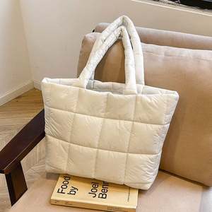 2025 Custom <b>Large</b> Capacity Women's Jute Tote Bag Korean Version Soft Padded Winter Handbag with Premium Shopping Feature - Product Image 5