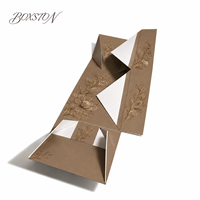 Boîte portable auto-élevante en papier kraft écologique, emballage pliable en carton personnalisé et durable avec fermeture magnétique pour