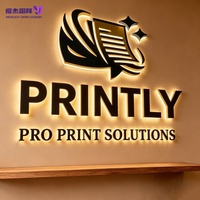 Letrero Comercial Personalizado de Acero Inoxidable con Retroiluminación, Grabado en 3D, Color Negro Mate, Logotipo para Pared Exterior para Centros Comerciales, Empresas, Salones de Belleza y Tiendas