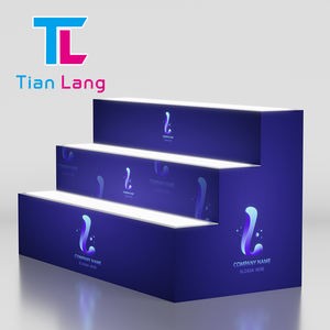 โต๊ะอลูมิเนียมแบบมีไฟ LED ด้านหลังสำหรับจัดแสดงนิทรรศการอะคริลิค - Product Image 5