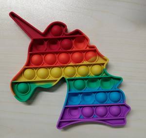 Mainan Sensorik Fidget Gelembung Dorong Baru, Lingkaran Pelangi Persegi Populer Popper Sensor Sederhana Silikon Pelepas Stres Baru - Product Image 4