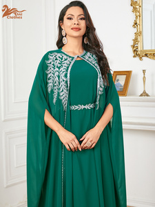 Vêtements islamiques de haute qualité pour femmes musulmanes Vente en gros en usine Costume de soirée deux pièces à manches longues manches chauve-souris Abaya turque pour voiles - Product Image 6