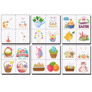 Pegatinas de <span class=keywords><strong>Tatuajes</strong></span> Temporales de Huevos de Conejito de Pascua Hechas a Mano, Pegatinas de <span class=keywords><strong>Tatuajes</strong></span> de Transferencia de Agua para Niños, para Cara y Brazos - Product Image 2