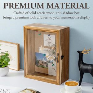 Wall-<b>mounted</b> wooden shade box, solid wood acrylic display box, plant specimen, dried flower, photo <b>frame</b>, collectible storage - Product Image 4
