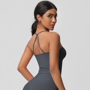 Nuovi Arrivi Canotte Sportive da <span class=keywords><strong>Donna</strong></span> di Alta Qualità in Nylon Super Morbido Vestibilità Aderente per <span class=keywords><strong>Palestra</strong></span> Corsa e Yoga - Product Image 4