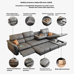 <strong>Pull</strong>-Out Leather <strong>Couch</strong> <strong>Bed</strong> with High-Density Foam and Sturdy Metal Frame Support - Product Image 4