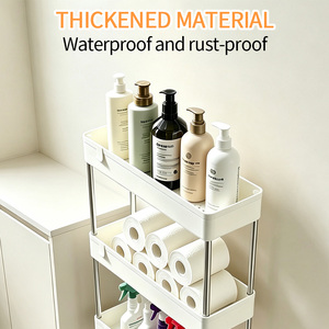 Wheels Multi Layers Storage Cart <b>Gap</b> Organizer Cart Mobile PP Shelving Wheel Rack Lightweight Customized Logo for Kitchen - Product Image 2