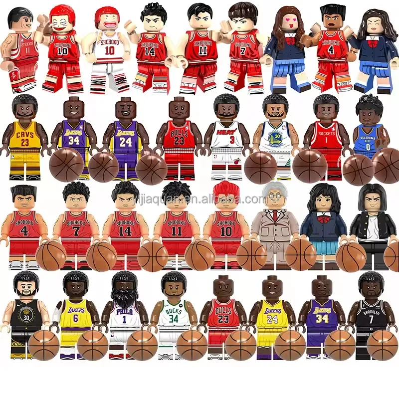 Terkenal bola basket Super olahraga bintang Mini koleksi edukasi blok bangunan Pop Set tokoh aksi mainan anak-anak Juguetes G0107