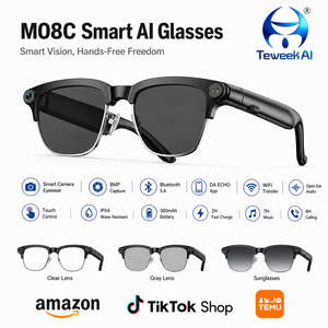 Gafas Inteligentes M08C con Monitor <span class=keywords><strong>para</strong></span> Selfies, Cámara <span class=keywords><strong>de</strong></span> 8MP, Grabadora <span class=keywords><strong>de</strong></span> Video 1080P, Resistencia al Agua IP65, Batería <span class=keywords><strong>de</strong></span> 300mAh, Micrófono Dual ENC, WiFi - Product Image 2