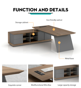 Ensemble de bureau de direction en bois en forme de L extensible et convertible <span class=keywords><strong>Meetco</strong></span> Luxury Modern pour PDG/directeur - Product Image 3