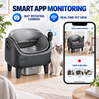 Bac à litière intelligent pour chat V9 Pro 4 kg en ABS, conception ouverte avec contrôle à distance par application, capteurs de gravité, détection radar et alerte de bac plein