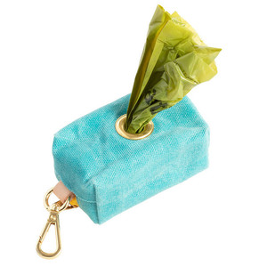 Distributeur de sacs à déjections pour animaux de compagnie en toile cirée 13x5cm, portable, pour le rangement des déchets canins, couleur bleue - Product Image 1