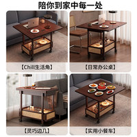 Table basse pliante multifonctionnelle en bambou, style moderne, pour salon, avec rangement, petite table d'appoint mobile