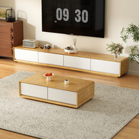 Meuble TV carré en bois de luxe moderne de qualité Armoires et ensemble de table basse Salon avec tiroirs Meubles Design Dernier 2025