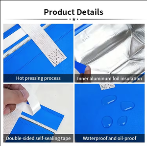 Bolsa Térmica Aislante Desechable de Tela No Tejida para Llevar Comida, Bolsa Refrigerante con Forro de Papel de Aluminio para Café para Llevar - Product Image 4