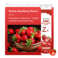 Comprimés effervescents de zinc OEM personnalisés pour l'exportation, 20 comprimés, saveur fraise, complément nutritionnel quotidien pour adultes