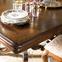 Ensemble de table et de chaises de salle à manger rectangulaire ovale en bois massif classique américain de luxe, vintage, antique, sculpté, 8 à 10 places, hôtel, appartement, villa, maison