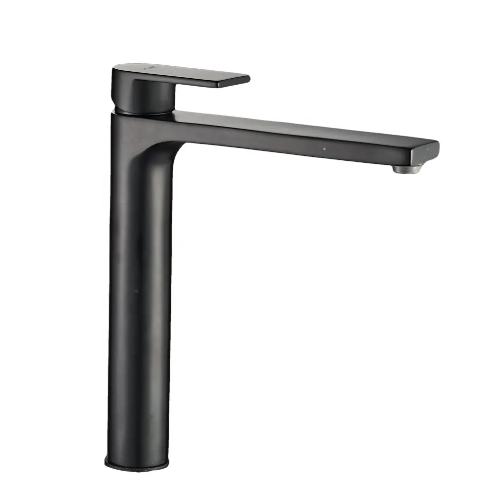 Momali Vệ Sinh Matte Đen Brass Vòi Phòng Tắm Tap Rửa Basin Dài Spout Gốm Nguồn Gốc Sàn Lỗ Cao Lưu Vực Vòi