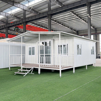 Maison conteneur extensible insonorisée et anti-humidité de 20 pieds, design personnalisé en usine, avec terrasse