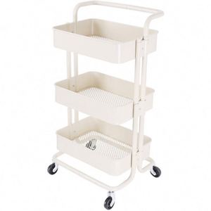 3-tier <b>Rolling</b> Utility Cart Storage Shelves Multifunction Storage Holder Kitchen <b>Rack</b> - Product Image 4