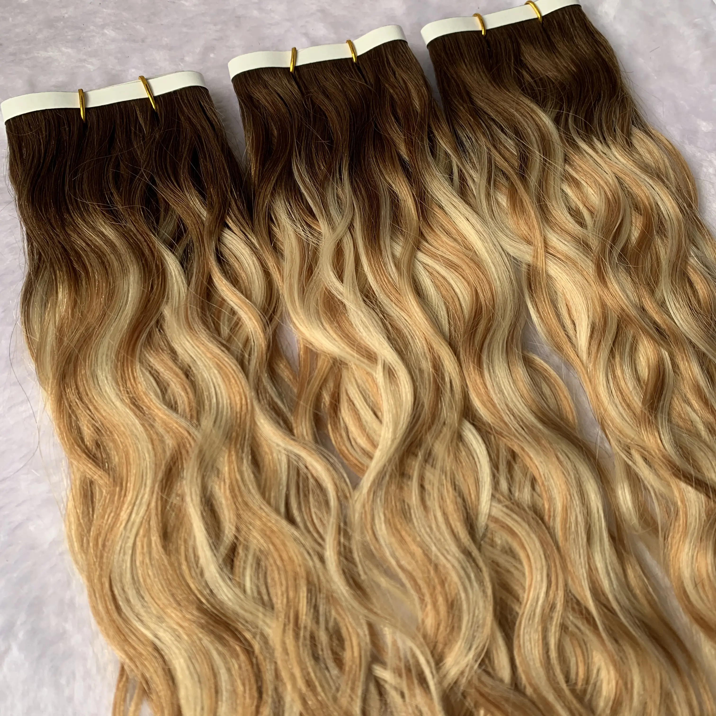 Top Kwaliteit Double Drawn Virgin Injectie Lange Lengte Tape Inslag Hair Extensions Groothandel Onzichtbare 50-100Cm Tape In pu Inslag