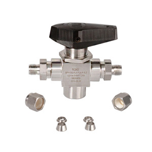 วาล์วบอลที ROKE สแตนเลส 316 SS 650 psi ขนาด 2 นิ้ว เมตริก แบบสองเฟอร์รูล สำหรับสื่อที่มีฤทธิ์กัดกร่อนแรงดันสูง - Product Image 5