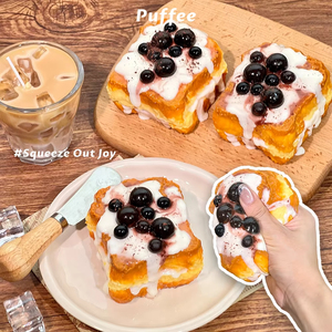 Jouet Squishy en Silicone Alimentaire Bubble Boba Toast, Fait Main, Taba Squishy, Doux et Crémeux, Adhésif, à Rebond Lent, Jouet à Presser - Product Image 2