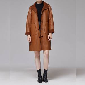 La fabbrica vende direttamente il più nuovo cappotto lungo al ginocchio autunnale con <span class=keywords><strong>Trench</strong></span> in pelle PU in <span class=keywords><strong>ecopelle</strong></span> - Product Image 1