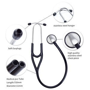 Estetoscopio de cardiología profesional de acero inoxidable con alimentación manual, embalaje en caja de color en inglés, instrumento de clase II - Product Image 1