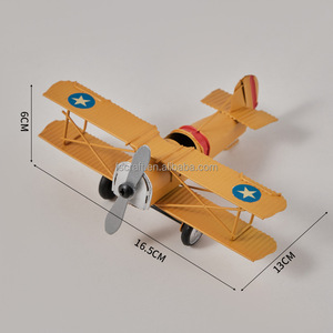 Modellino di Aereo Biplano Vintage Fatto a Mano FanShu Decorazione Creativa per Casa e Ufficio Modello di Aereo in Metallo - Product Image 4